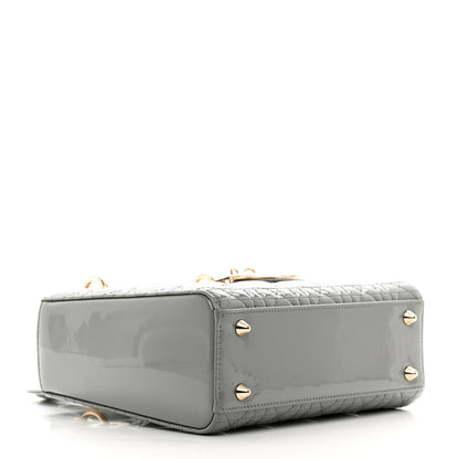 Christian Dior Patent Cannage Small Lady Dior Grey 4 of 9