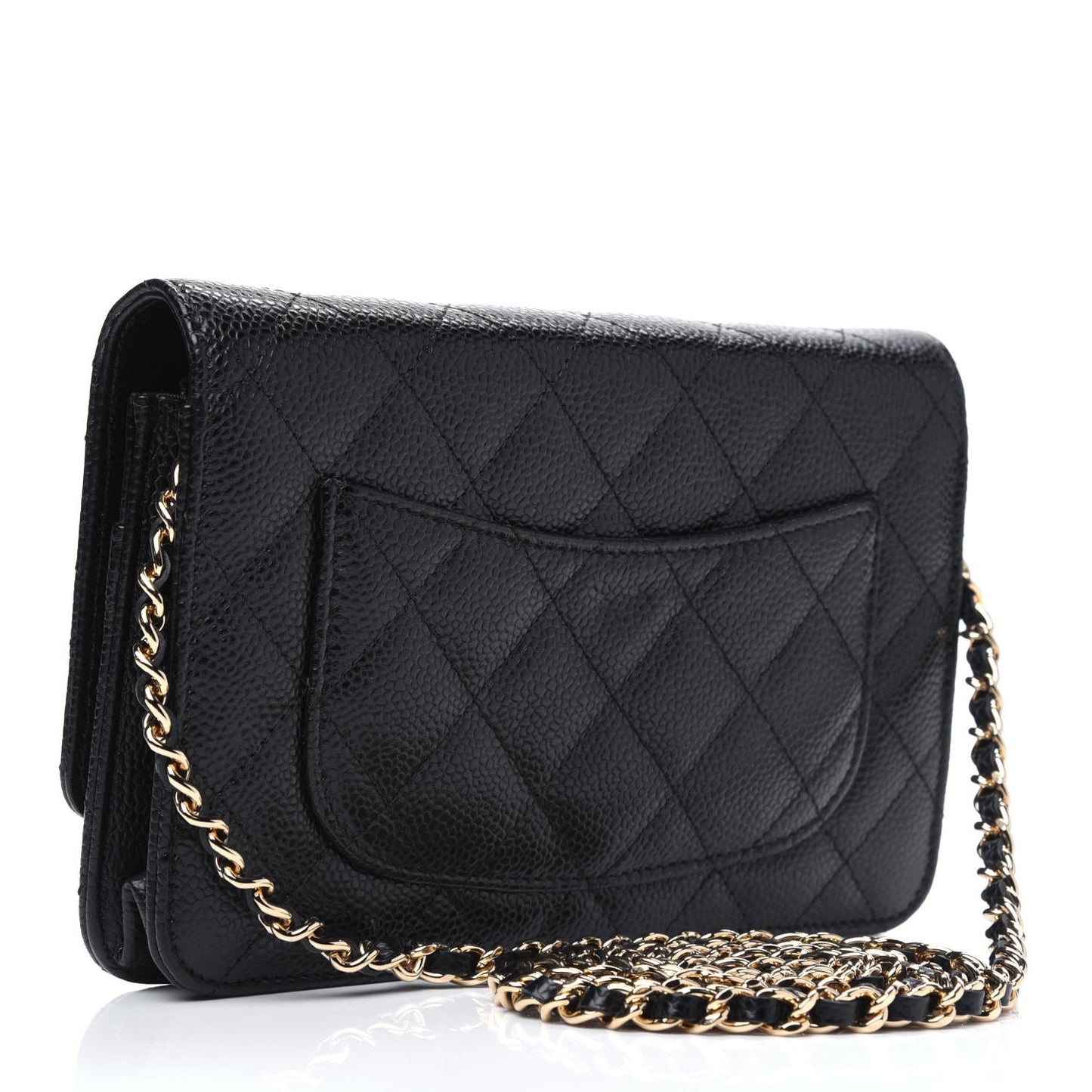 Caviar Quilted Wallet On Chain WOC Black