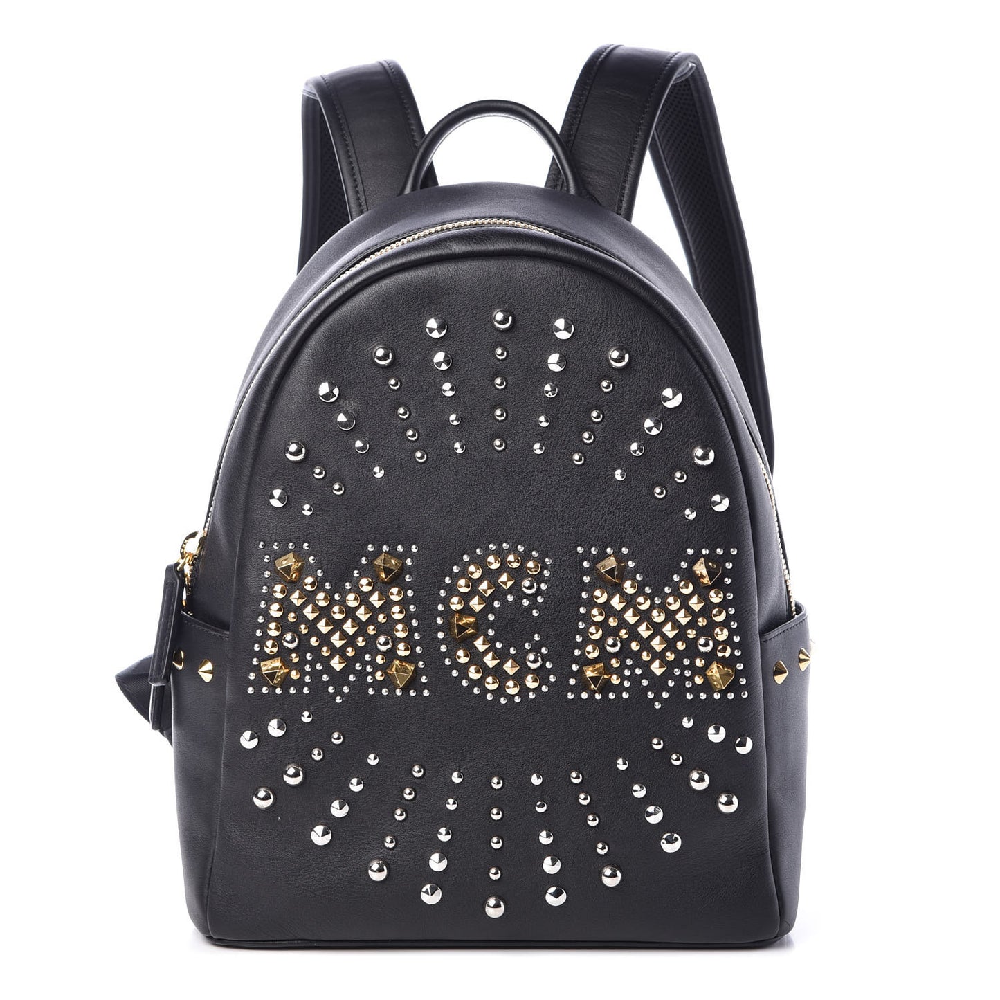 Smooth Calfskin Radial Studded Small Stark Backpack Black