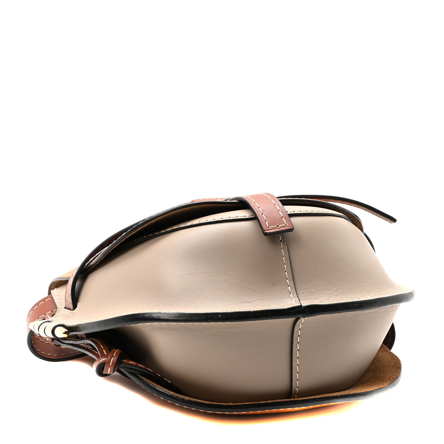 Loewe Calfskin Small Gate Crossbody Bag Amber Light Grey Rust 4 of 9