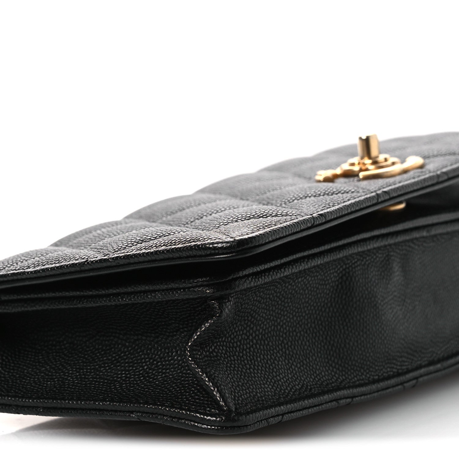 Chanel Caviar Quilted Camellia Clutch With Chain Black 10 of 13