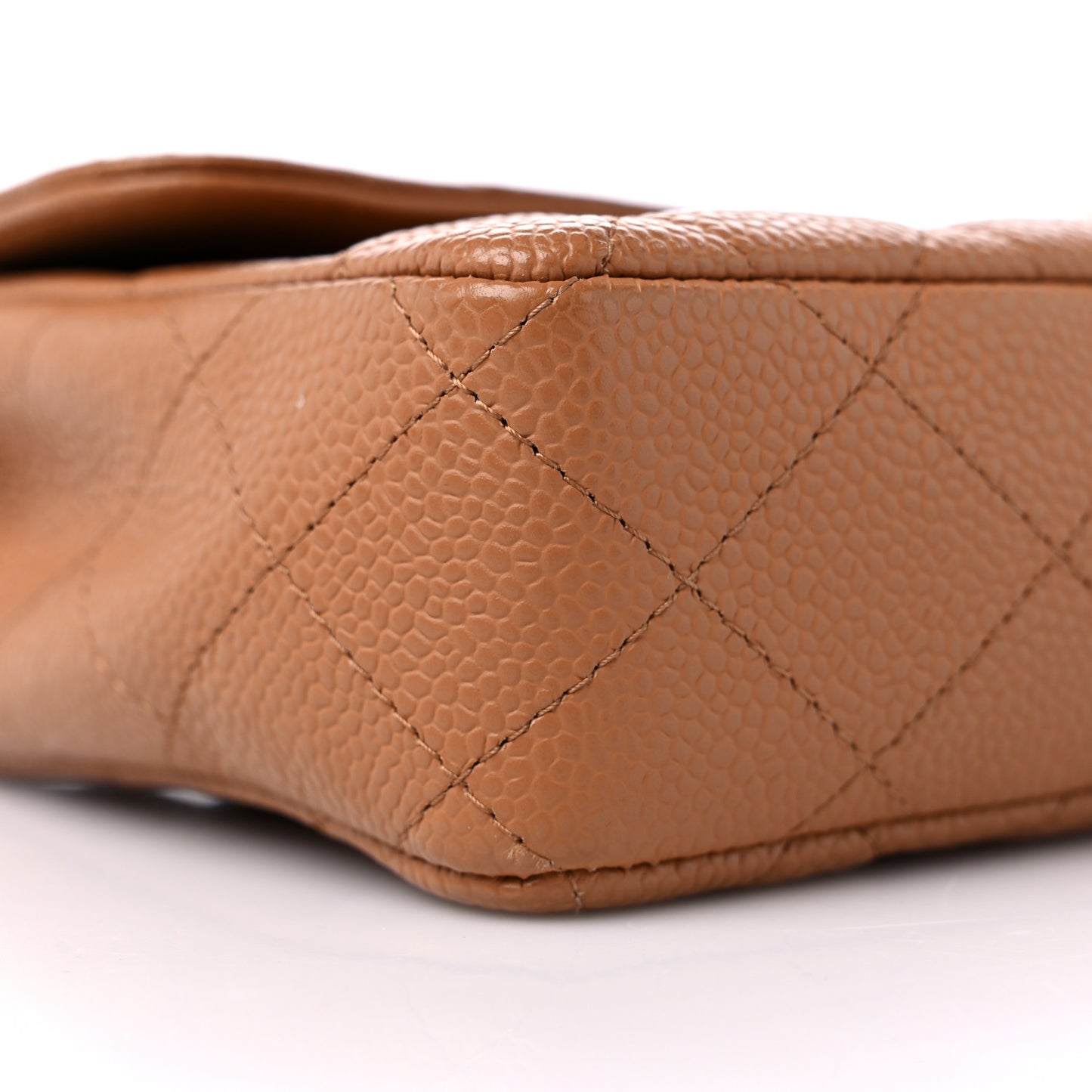 Caviar Quilted East West Flap Brown