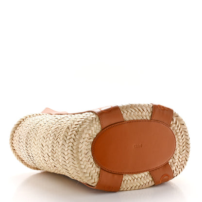 Chloe Raffia Smooth Calfskin Medium Sense Basket Caramel 4 of 9