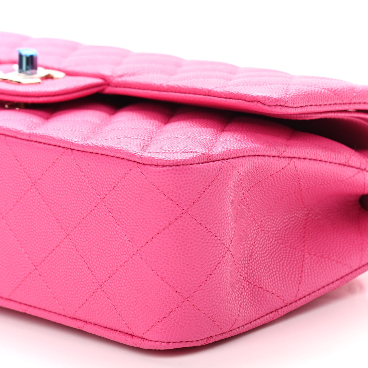 Chanel Caviar Quilted Medium Double Flap Dark Pink 9 of 9