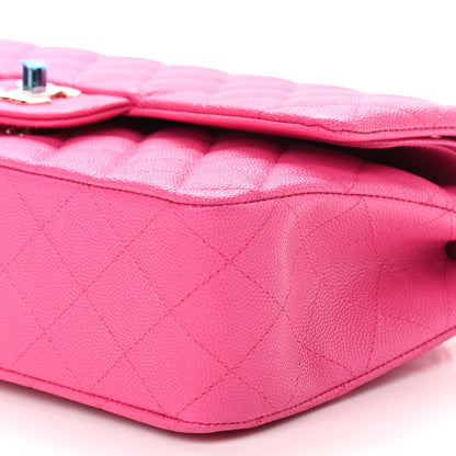 Chanel Caviar Quilted Medium Double Flap Dark Pink 9 of 9