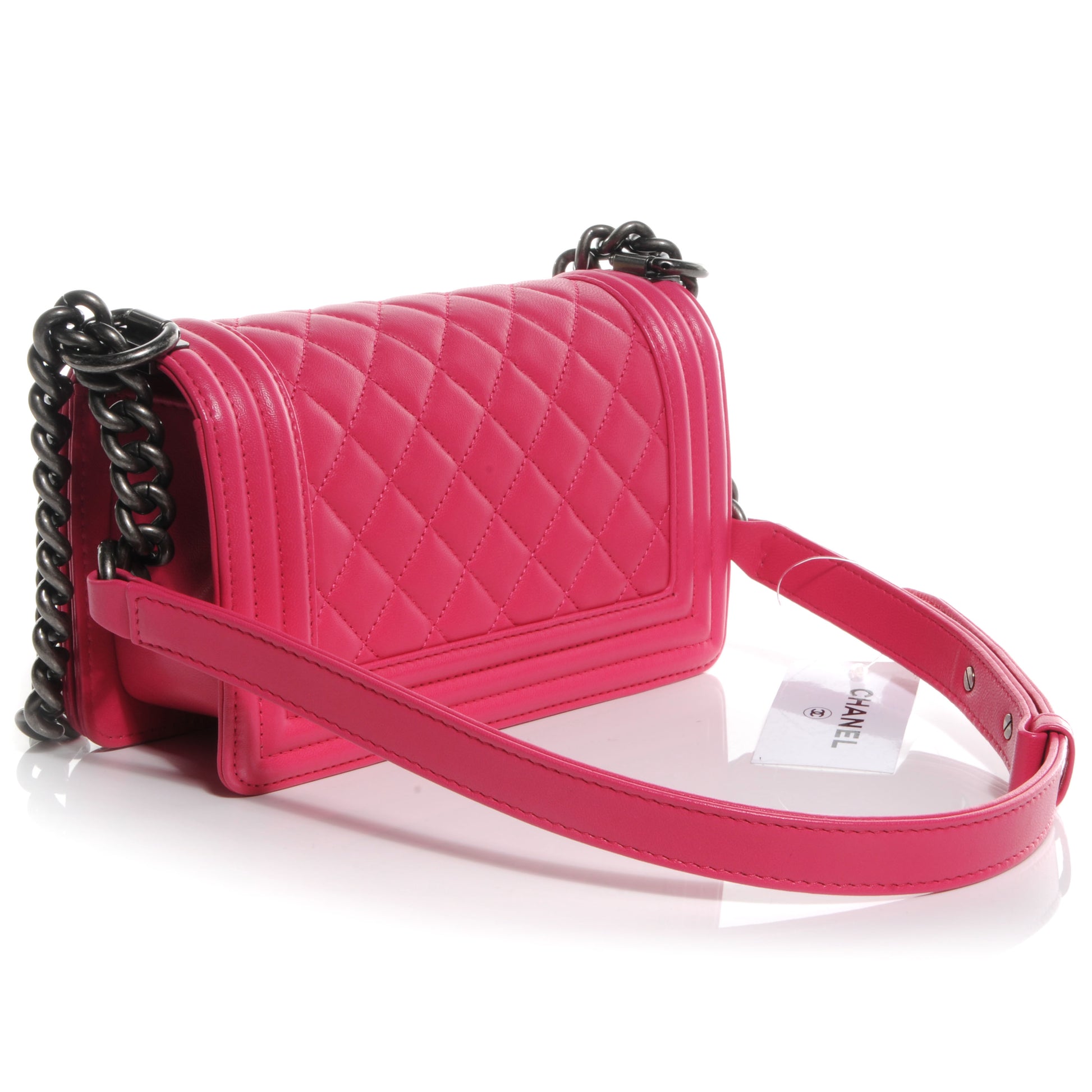Chanel Lambskin Quilted Small Boy Flap Dark Pink 3 of 10