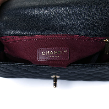 Chanel Caviar Quilted Small Coco Handle Flap Black 6 of 15