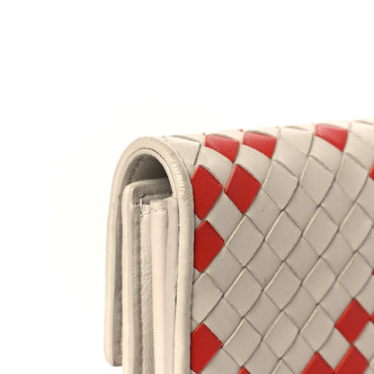 Bottega Veneta Nappa Intrecciato Continental Flap Wallet Beige Red 7 of 9