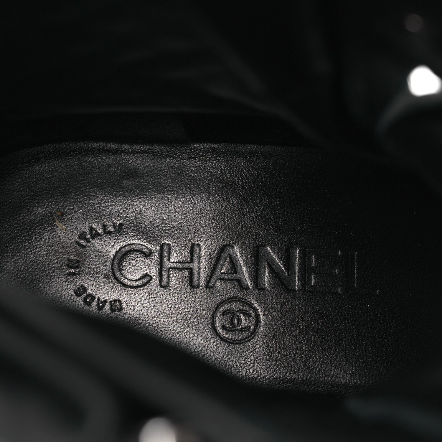 Chanel Calfskin Quilted Lace Up Combat Boots 37.5 Black 9 of 15