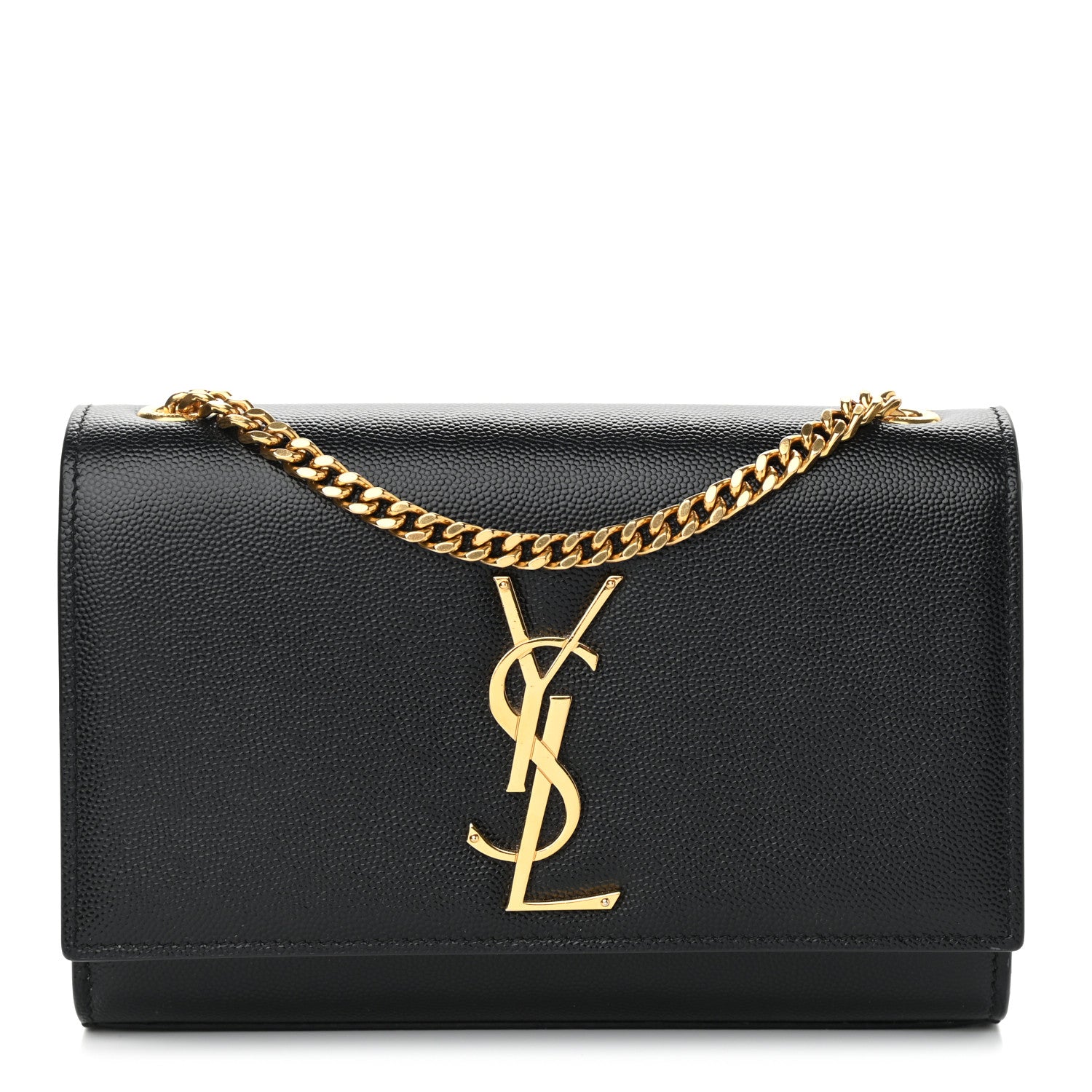 Saint Laurent Grain De Poudre Small Monogram Kate Satchel Black 1 of 11