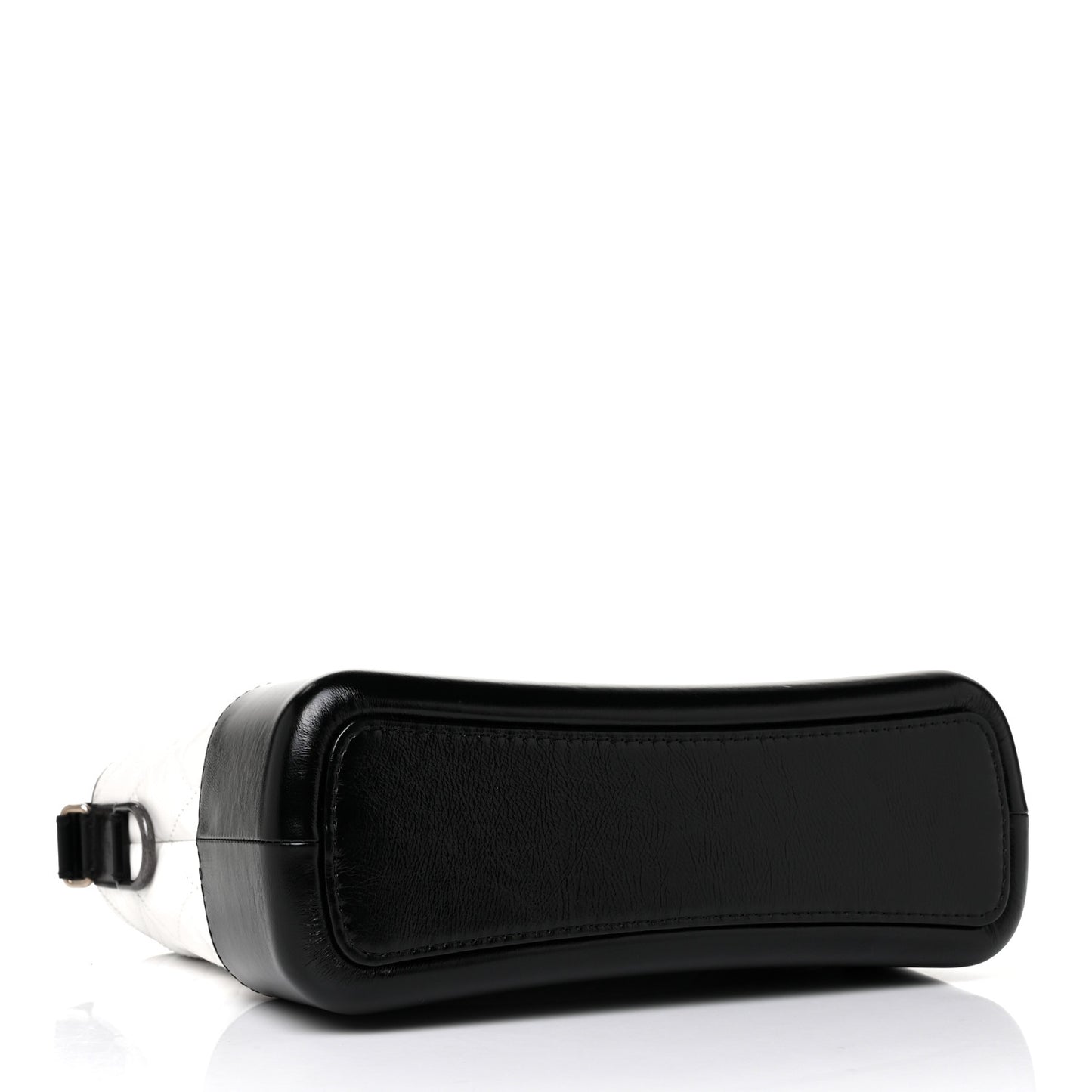 Aged Calfskin Quilted Medium Gabrielle Hobo Black White