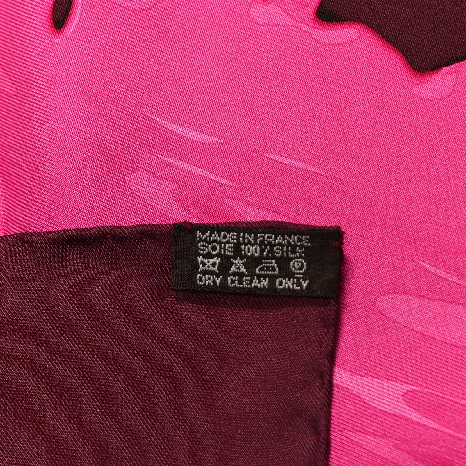 Hermes Silk Peinture Fraiche Pocket Square Prune Rose Indien 6 of 6