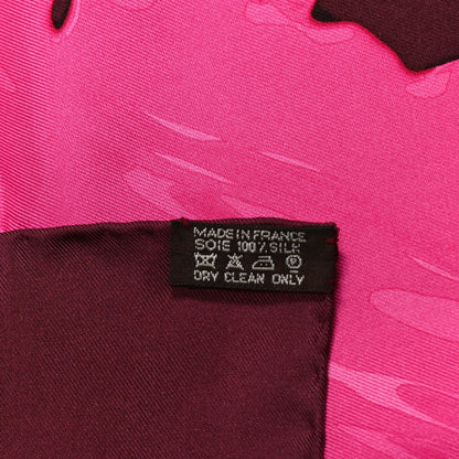 Hermes Silk Peinture Fraiche Pocket Square Prune Rose Indien 6 of 6