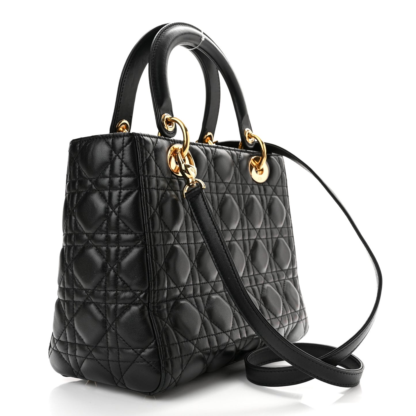 Lambskin Cannage Medium Lady Dior Black