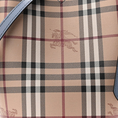 Burberry Haymarket Check Colours Small Lorne Bucket Crossbody Blue 7 of 9