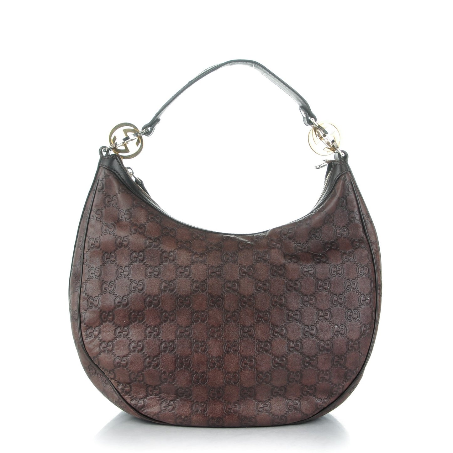 Guccissima Medium GG Twins Hobo Dark Brown