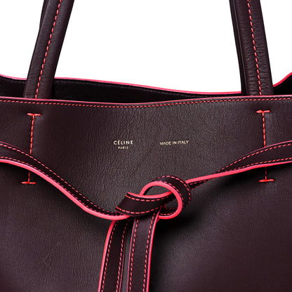 Celine Smooth Calfskin Small Tassel Cabas Phantom Burgundy Pink 8 of 14