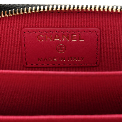 Chanel Lambskin Plexiglass Quilted Coco Love Zip Coin Purse Black 6 of 9