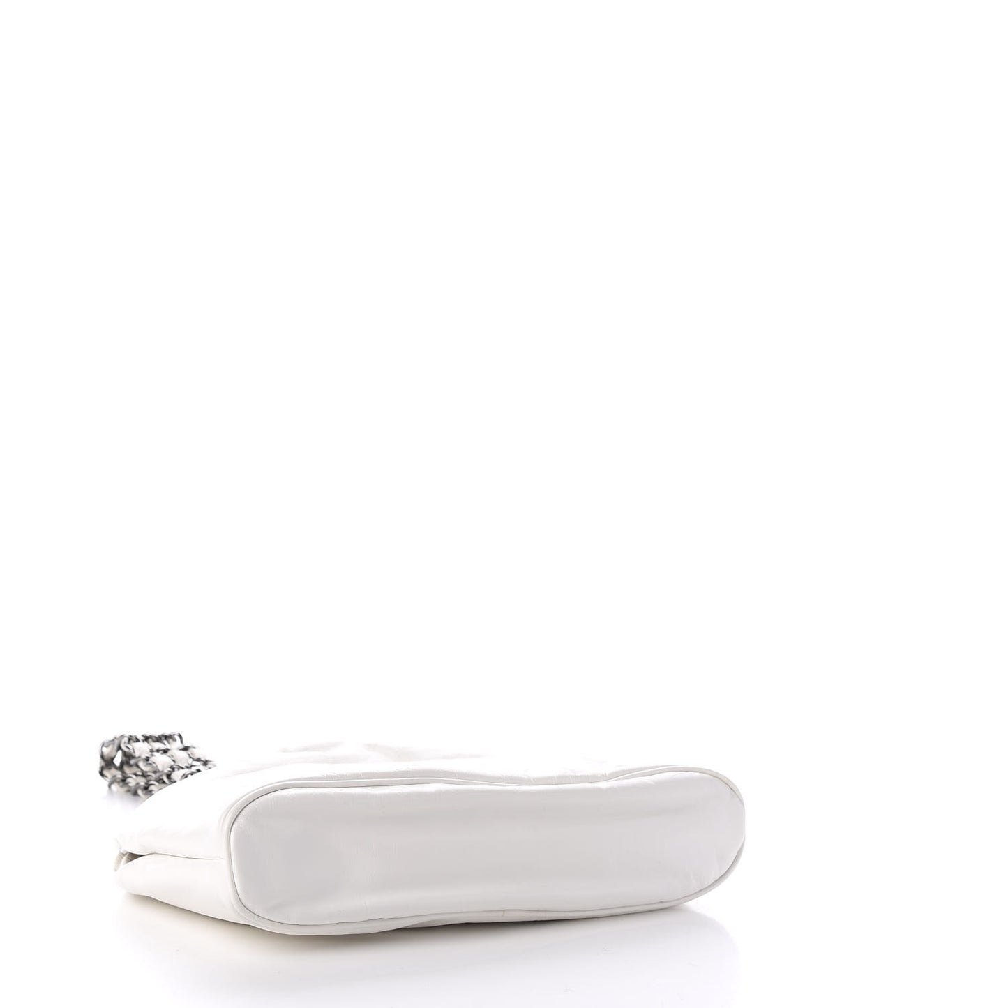 Lambskin Mini Rock and Chain Hobo White