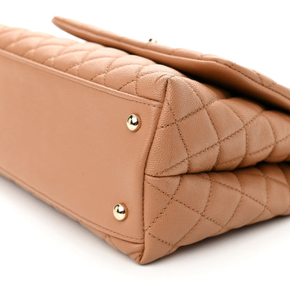 Chanel Caviar Lizard Embossed Quilted Small Coco Handle Flap Brown 10 of 11