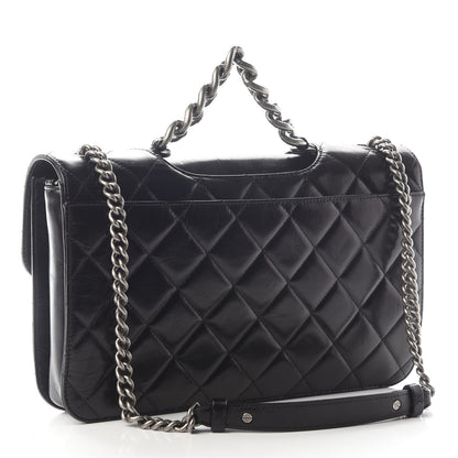 Chanel Glazed Calfskin Quilted Large Perfect Edge Flap Black 3 of 9