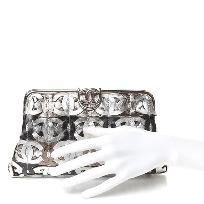 Chanel Crackled Calfskin CC Mix Frame Clutch Bronze 2 of 9