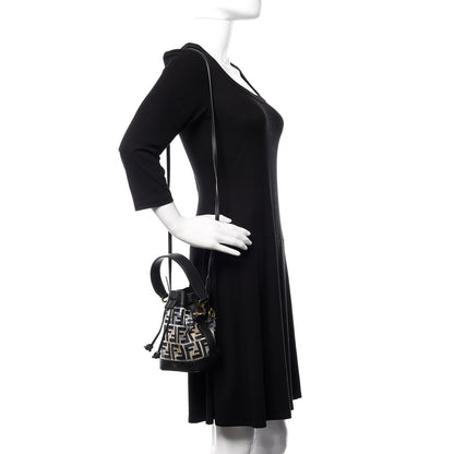 Fendi TPU FF Vitello Grace F is Fendi Mini Mon Tresor Bucket Bag Black 2 of 12