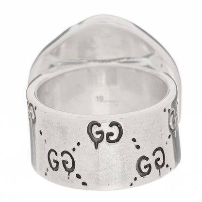 Gucci Sterling Silver GucciGhost Hamlet Skull Ring 59 8.75 4 of 6