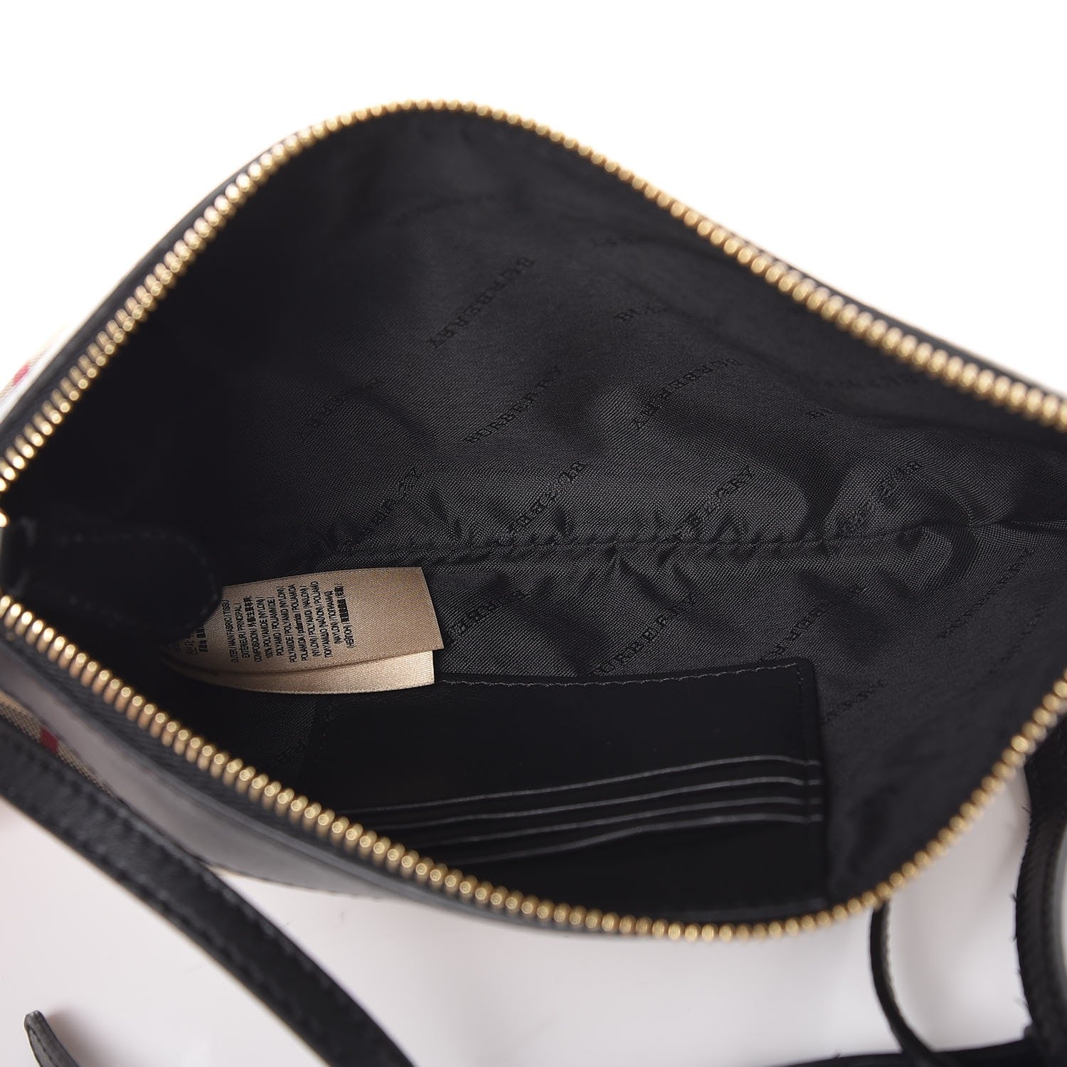 Burberry Horseferry Check Peyton Crossbody Clutch Bag Black 5 of 7
