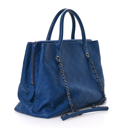 Chanel Grained Vegetal Calfskin Urban Shopping Tote Blue 2 of 12