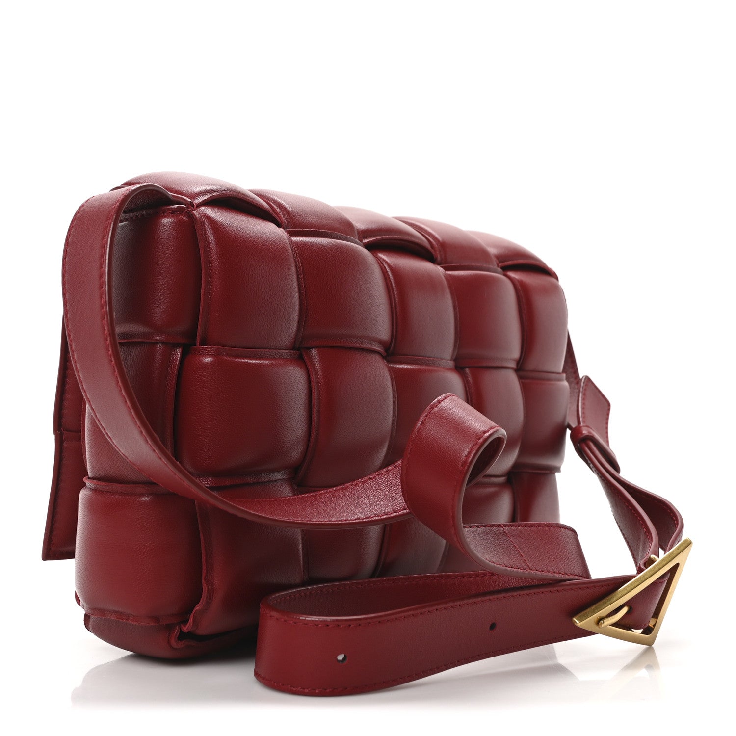 Bottega Veneta Nappa Maxi Intreccio Padded Cassette Crossbody Bag Dark Red 3 of 9