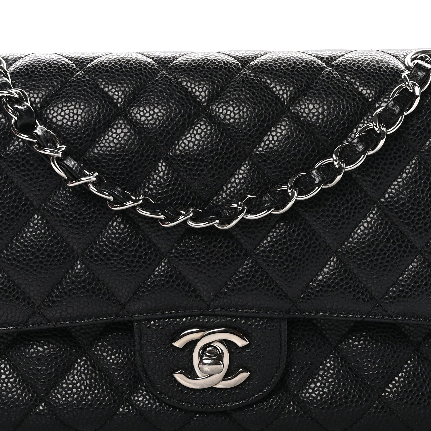 Chanel Caviar Quilted Medium Double Flap Black 8 of 10