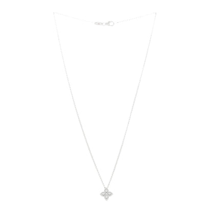 Roberto Coin 18K White Gold Diamond Small Princess Flower Pendant Necklace 3 of 6