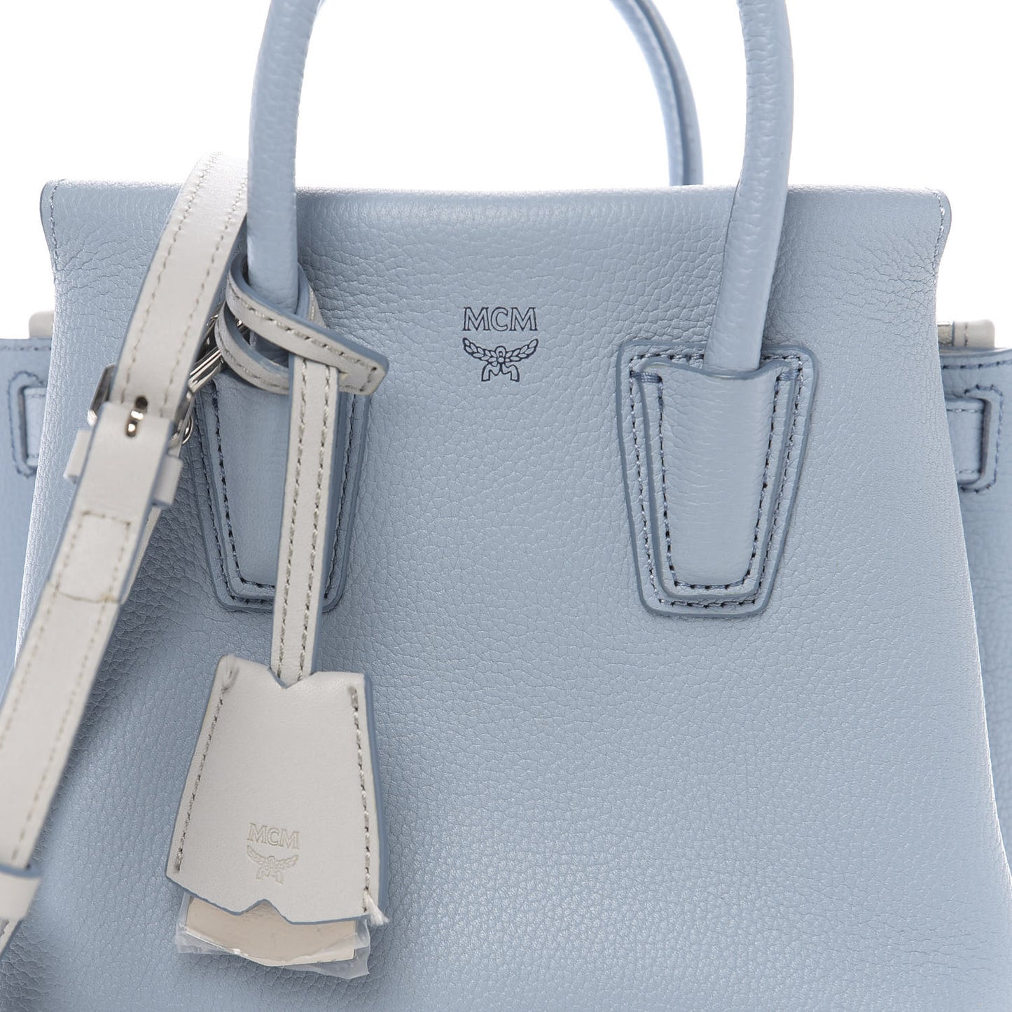 Grained Calfskin Mini Milla Tote Sky Blue