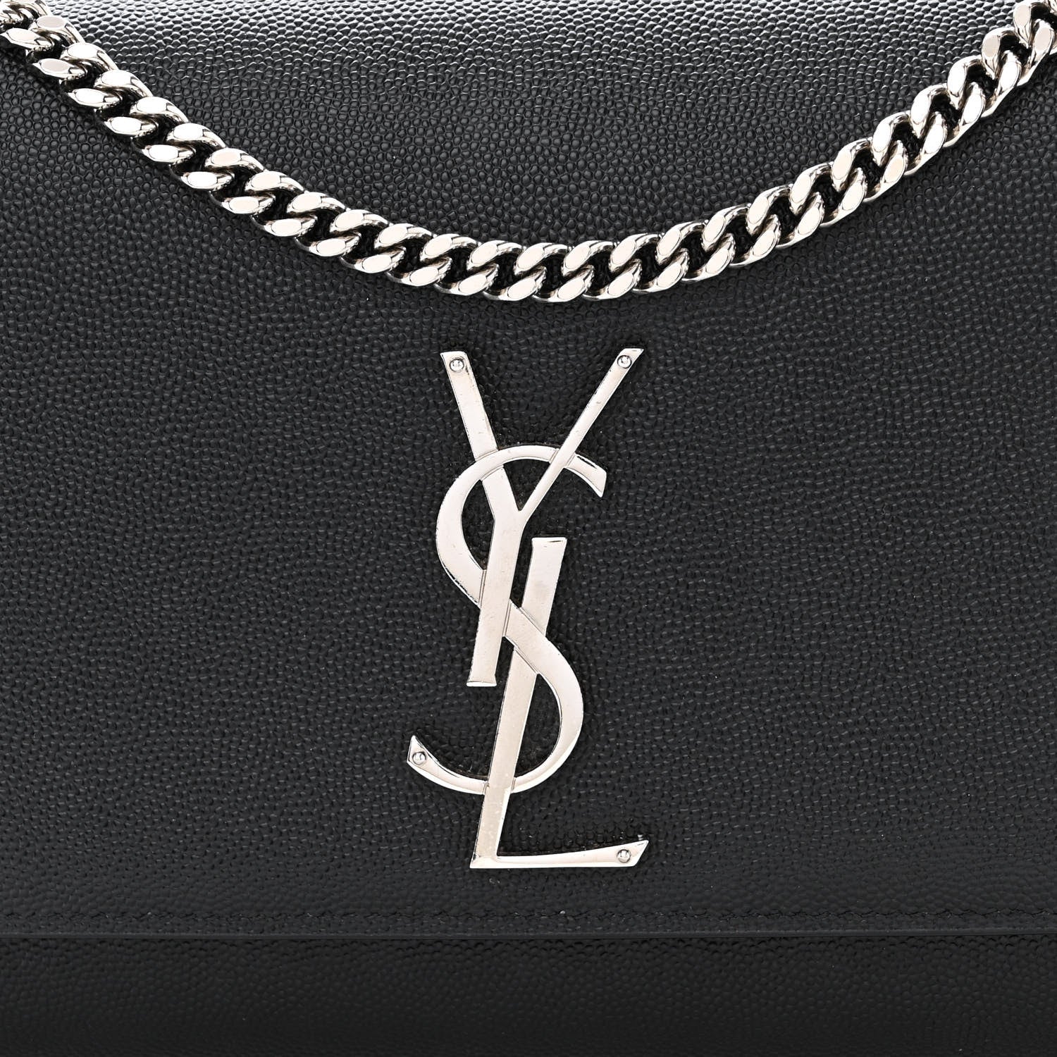 Saint Laurent Grain De Poudre Medium Classic Monogram Kate Satchel Black 8 of 12