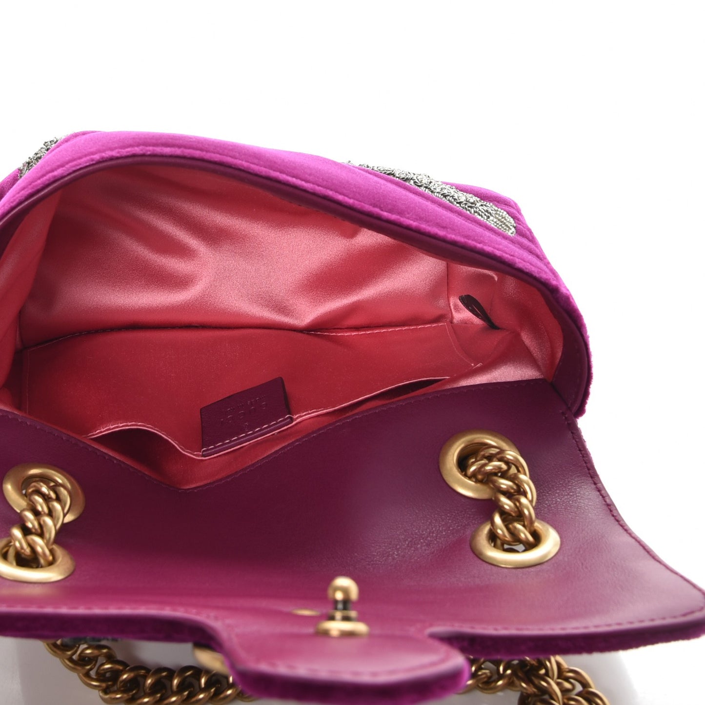 Velvet Matelasse Embroidered Mini GG Marmont Shoulder Bag Bordeaux