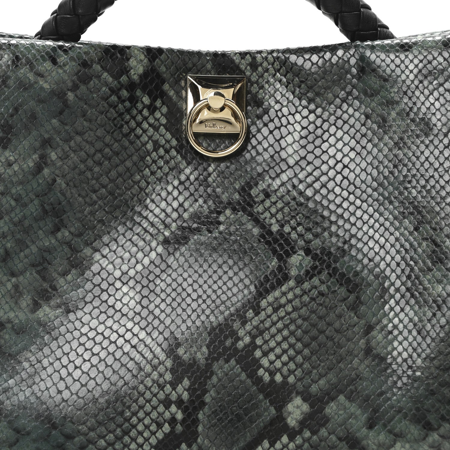 Mulberry Snakeskin Suede Iris Tote Green 8 of 10