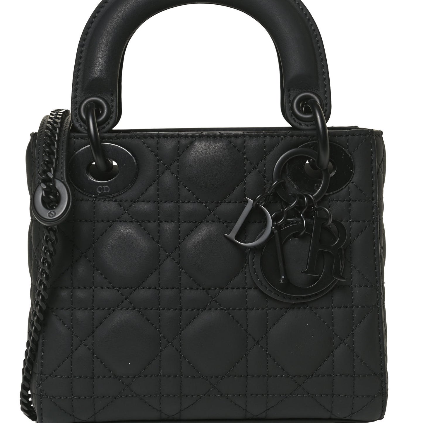 Ultra Matte Calfskin Cannage Mini Lady Dior Black