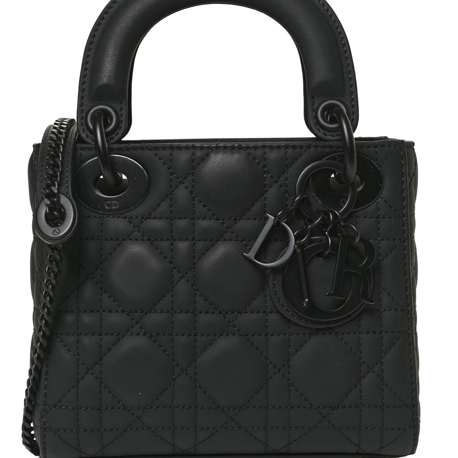 Christian Dior Ultra Matte Calfskin Cannage Mini Lady Dior Black 10 of 10