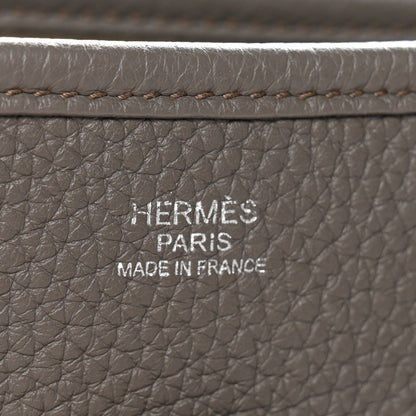 Hermes Taurillon Clemence EVELYNE III PM Etain 6 of 10