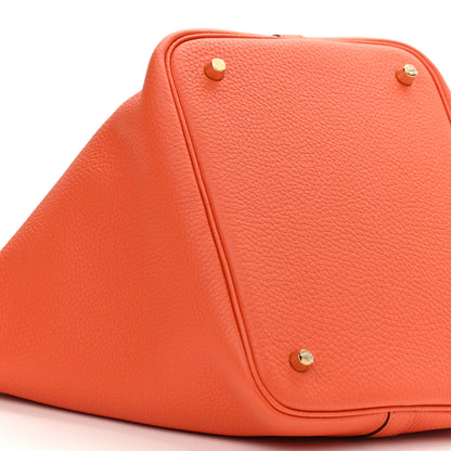 Hermes Taurillon Clemence Picotin Lock 22 MM Orange 9 of 10
