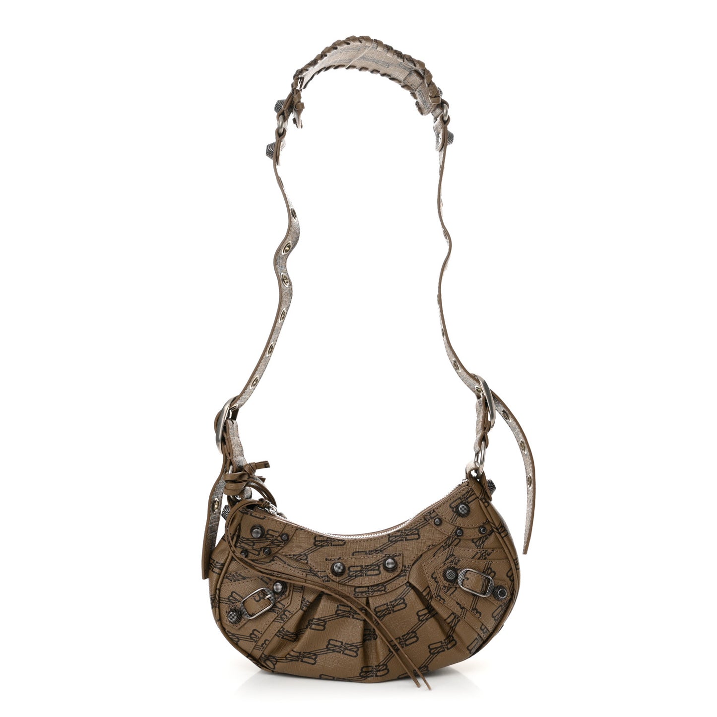 Coated Canvas BB Monogram Le Cagole Shoulder Bag XS Beige Brown