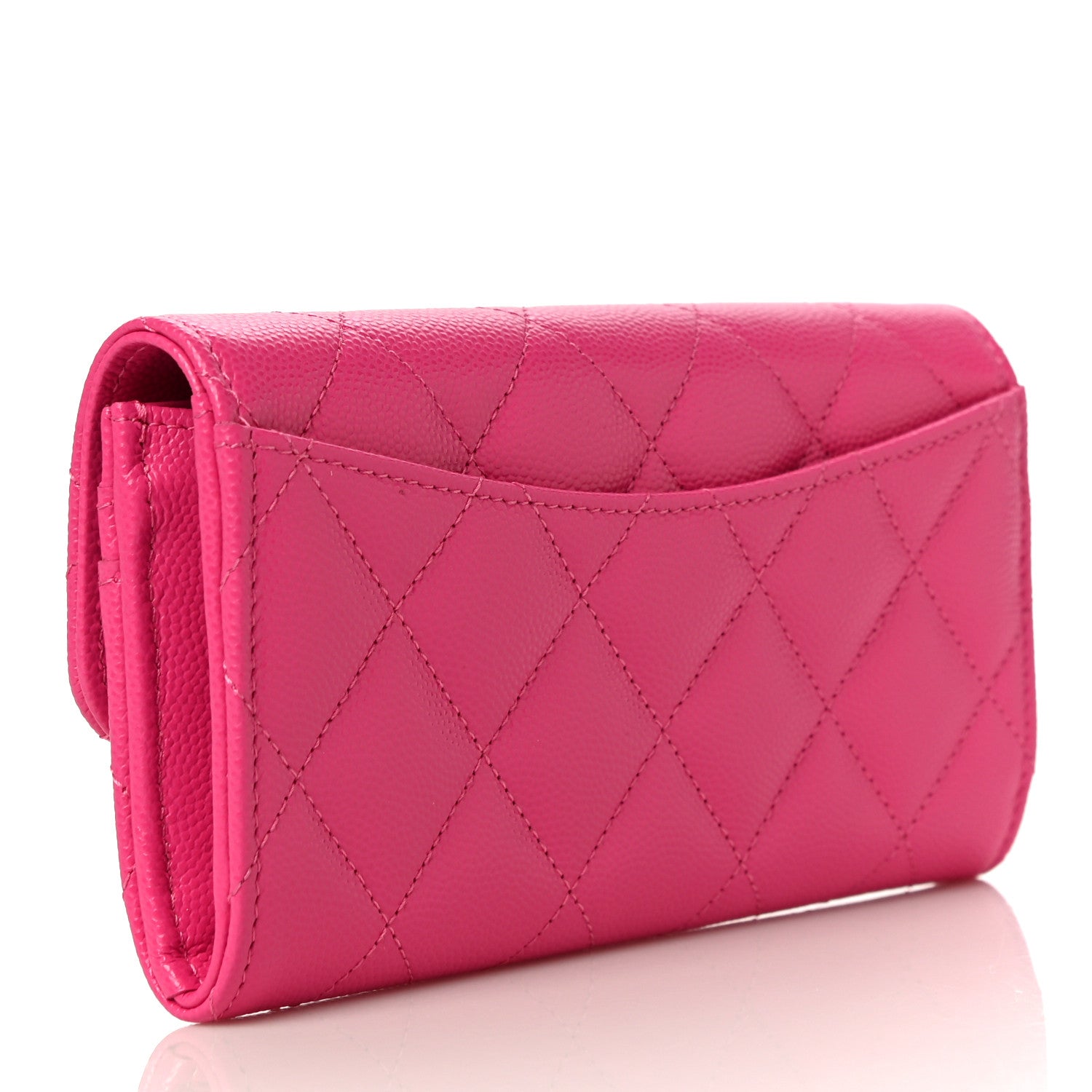 Chanel Caviar Quilted Medium Flap Wallet Dark Pink 3 of 12