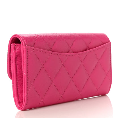 Chanel Caviar Quilted Medium Flap Wallet Dark Pink 3 of 12