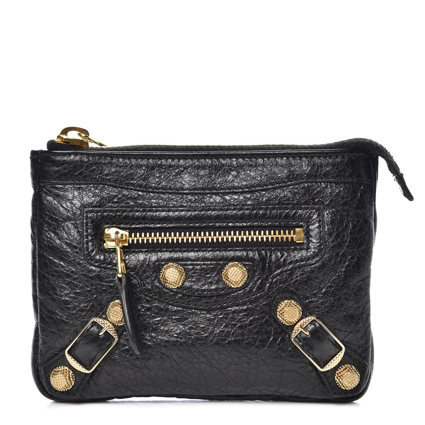 Agneau Giant 12 Gold Hardware M Porte-Monnaie Coin Purse Black
