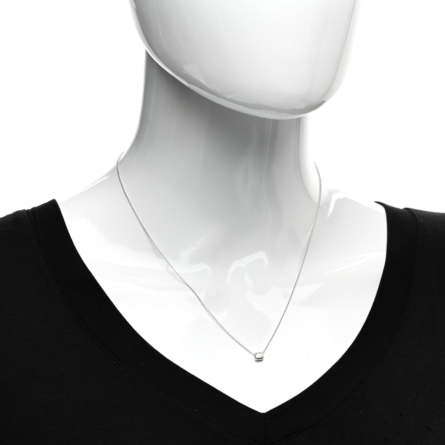 Roberto Coin 18K White Gold Diamond .17ct Emerald Cut Diamonds By The Inch Necklace 2 of 4