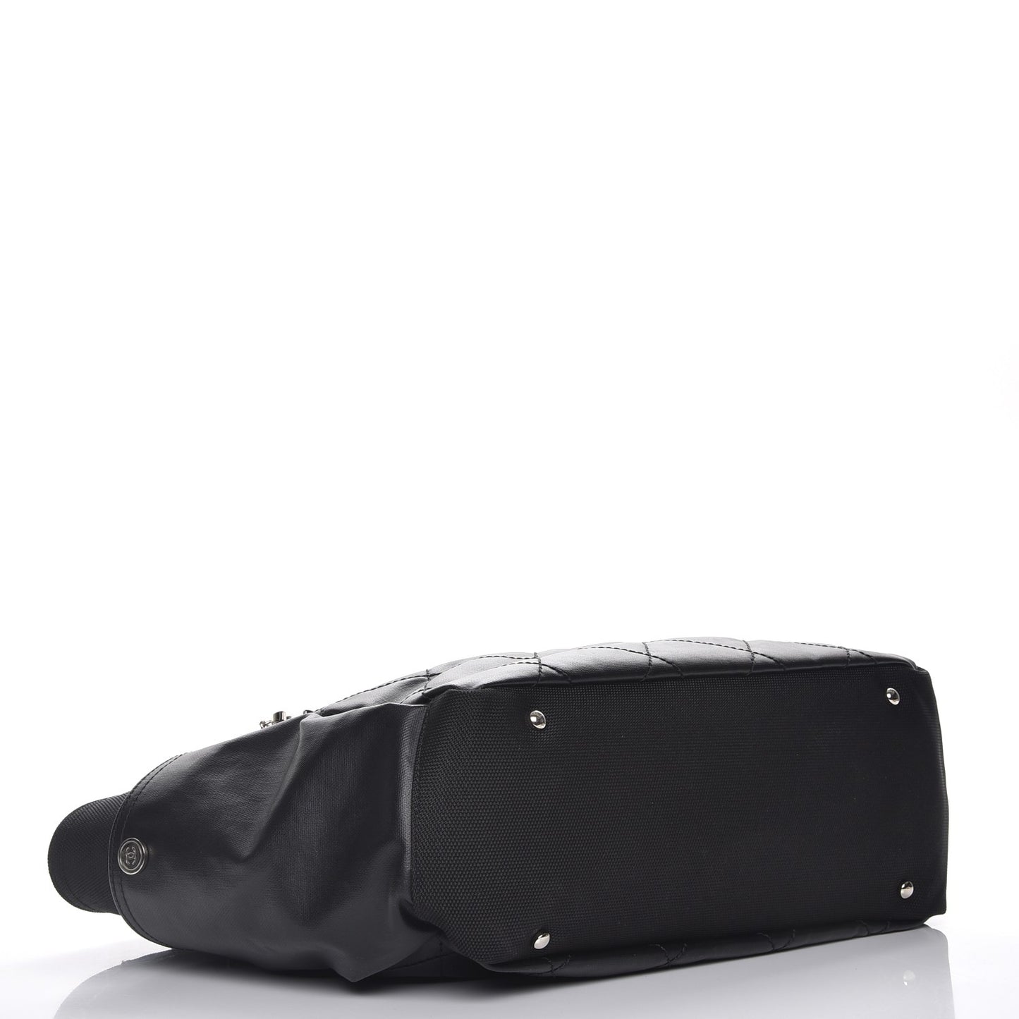 Coated Canvas Large Paris Biarritz Tote Black