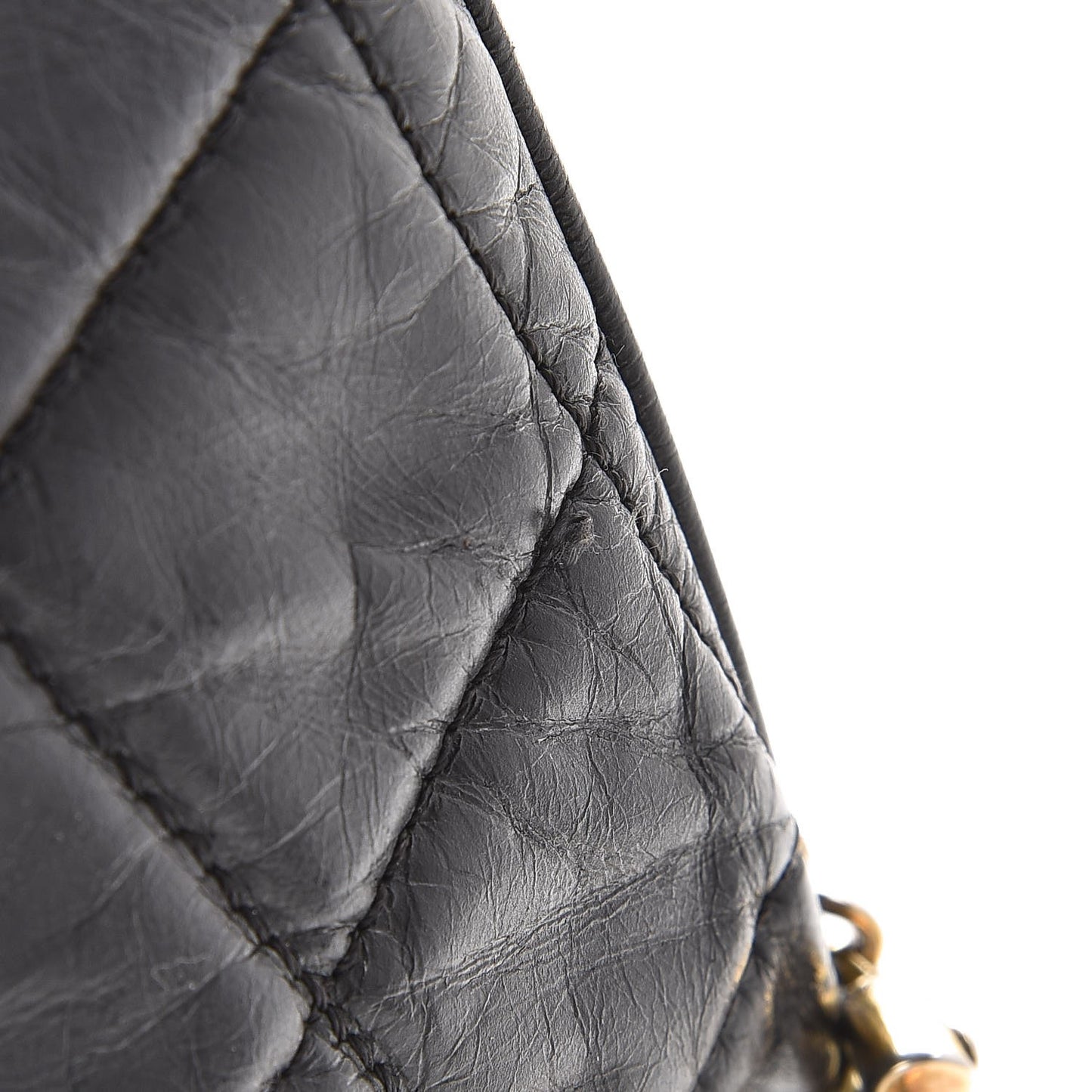Glazed Calfskin Castle Rock Bowling Bag Black