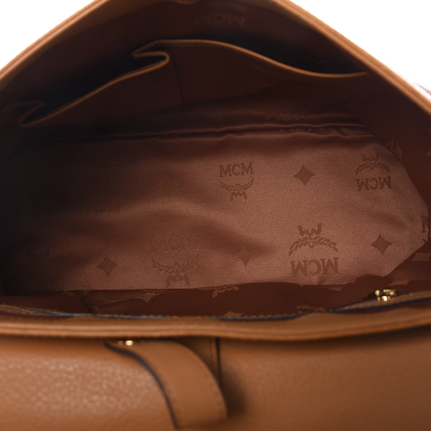 MCM Visetos Top Handle Satchel Cognac 5 of 10