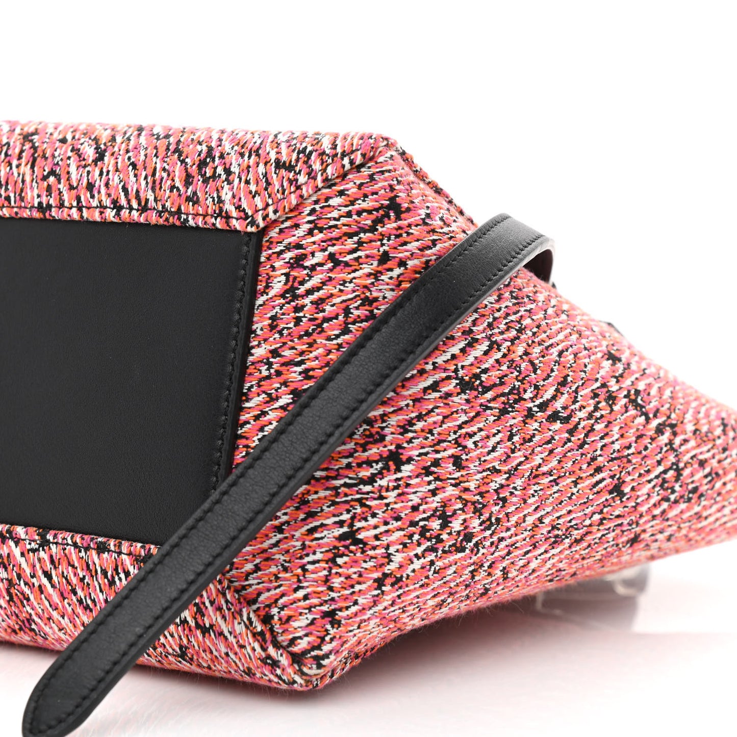 Fuzzy Jacquard Calfskin Micro Belt Bag Red